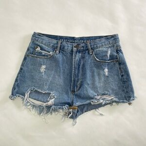 Articles of Society Meredith Destroyed Hem Denim Shorts (Valencia) Size 27